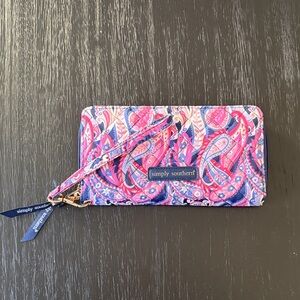 Simply Southern Pink and Blue Paisley Wallet/Wristlet